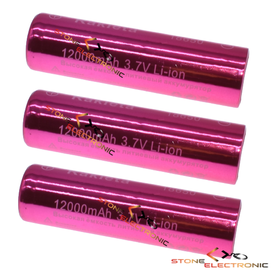 Set 3 Acumulatori Rakieta, Stone, Model 18650, 3.7v, 12000mAh, Li-ion, Pink - imagine 4